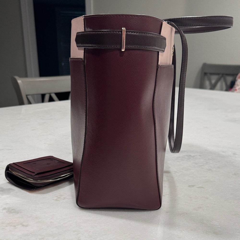 Kate Spade Maroon and Blush Surprise Tote - Picture 6 of 7